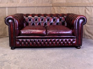 Burgundy Leather Chesterfield