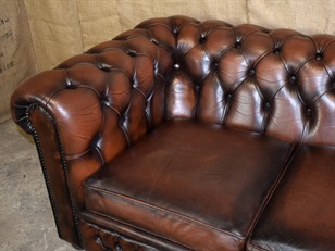 Brown Leather Chesterfield Sofa