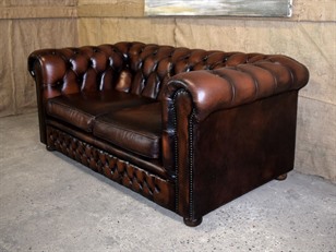 Brown Leather Chesterfield Sofa