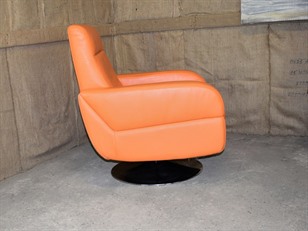 Orange Leather Swivel Chair