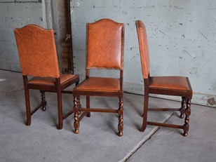 6 Oak Barley Twist Dining Chairs