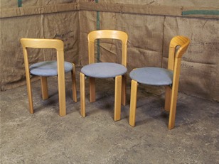 Set of 4 Vintage Scandinavian Ash 