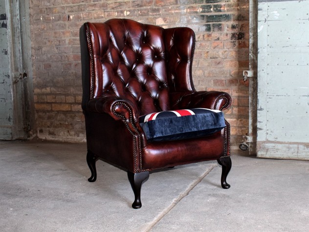 Leather Chesterfield  Wing Chair