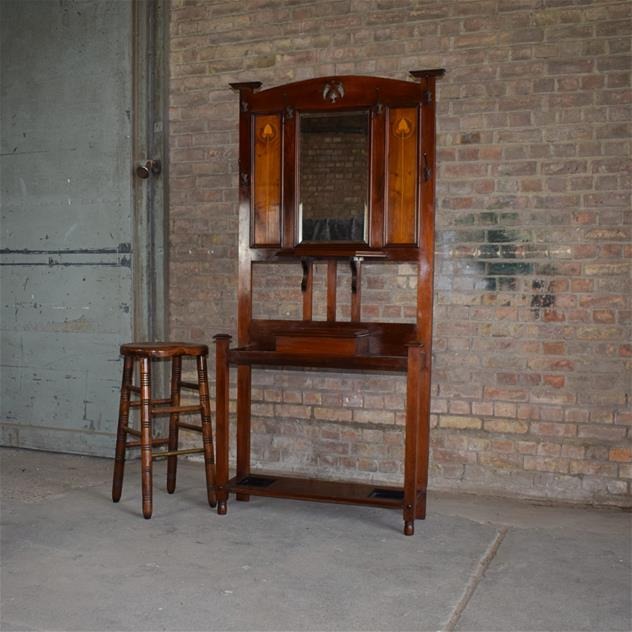 Arts & Crafts Walnut Hallstand