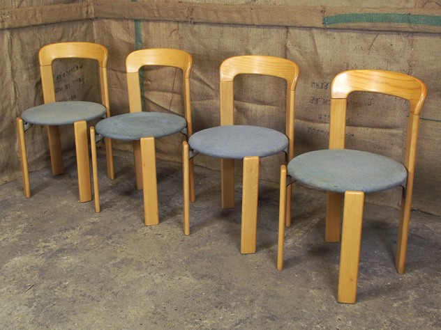 Set of 4 Vintage Scandinavian Ash 